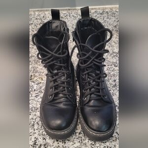 Sincerely Jules Harley Black Women's Lace-Up Combat Boots